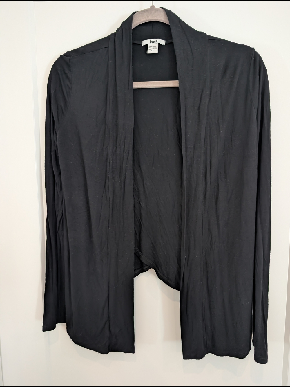 bar lll Knit Open Front Cardigan - Black XS